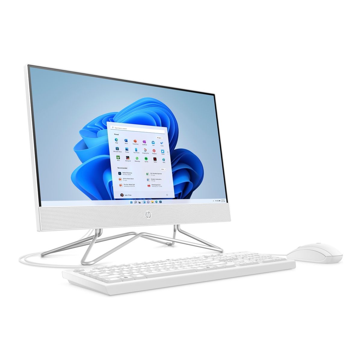 HP 22-dd0003na 21.5" Pentium Silver J5040 4GB 128GB SSD Win 11 Home Snow white