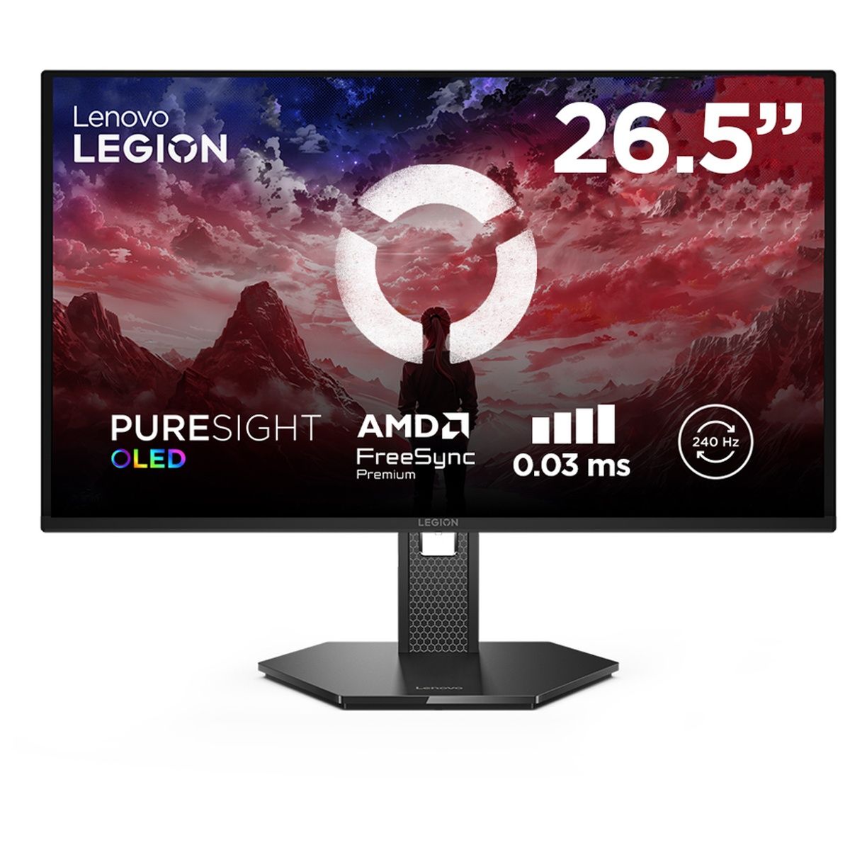 Lenovo Legion 27Q-10 26.5-inch QHD QD-OLED 240Hz Monitor Height Adjustable