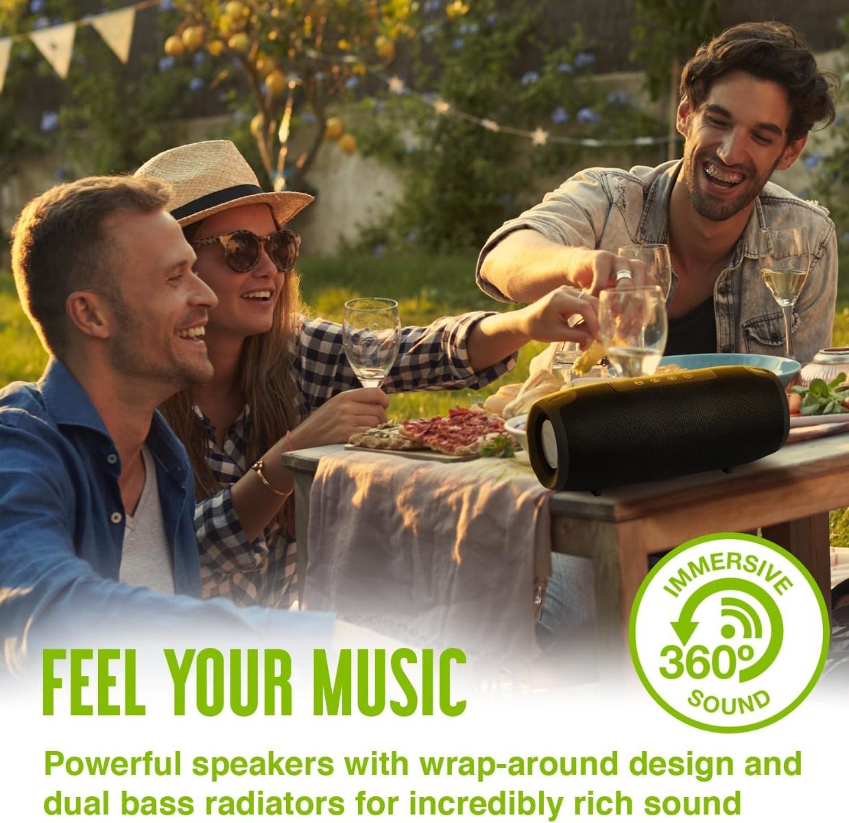 Juice Boom Pro Bluetooth Speaker with 3.5mm Aux Input - Black