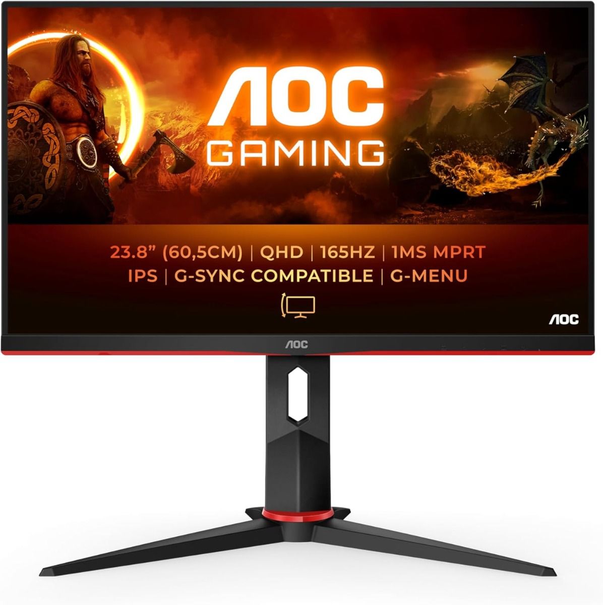 AOC 23.8" Quad HD Gaming Monitor 165Hz 1ms MPRT Built In Speakers
