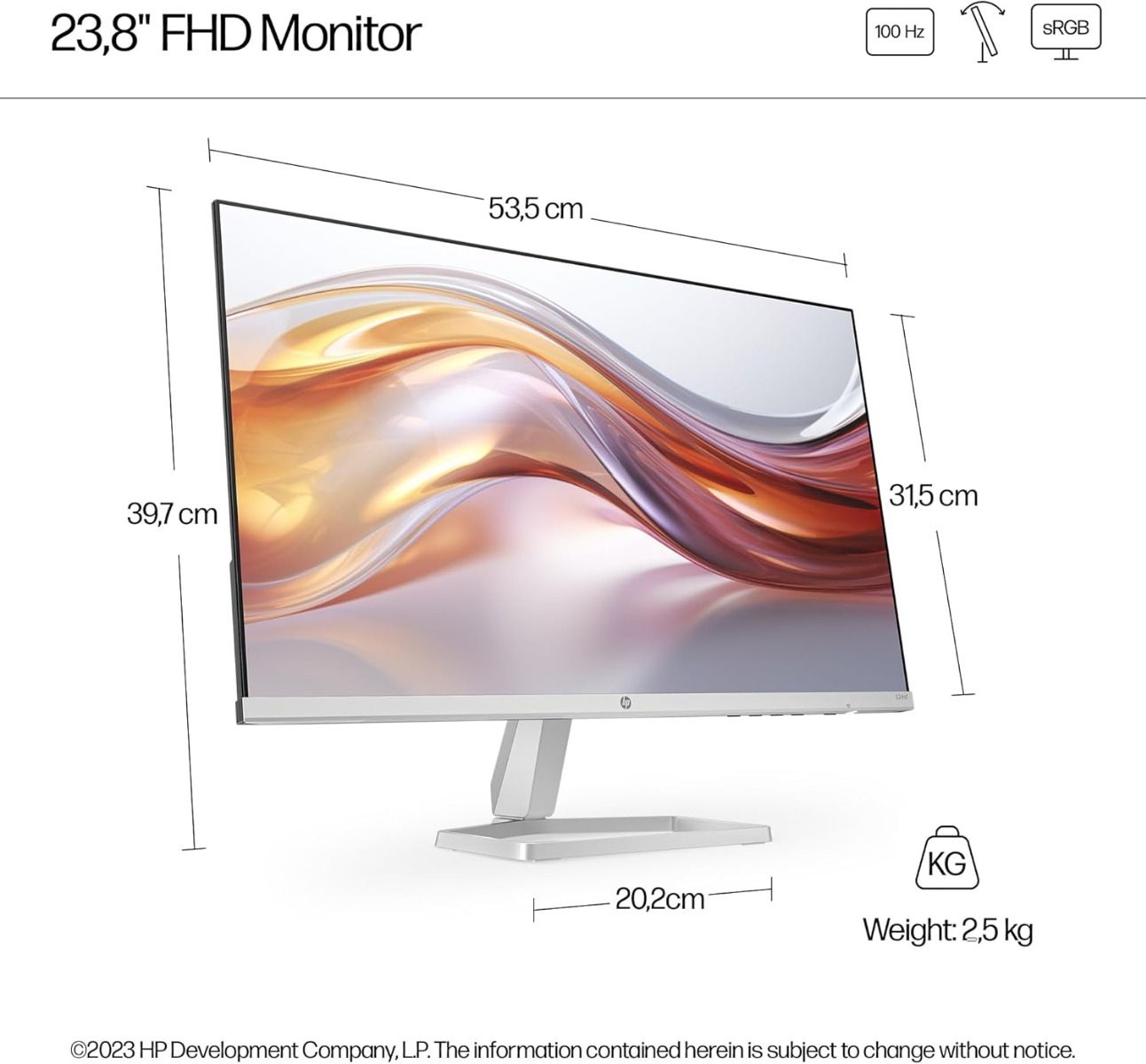 HP Series 5 524sf 23.8" Full HD Monitor 100Hz Refresh 5ms Response Black