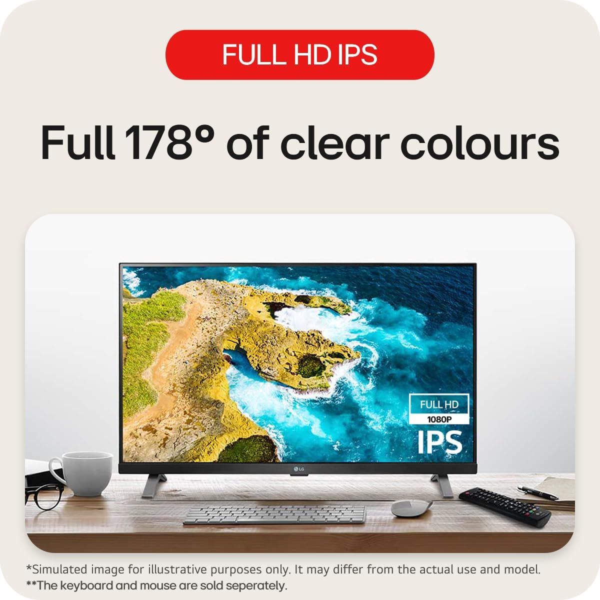 LG 27" Full HD IPS LED Smart TV Monitor 5W Speakers webOS