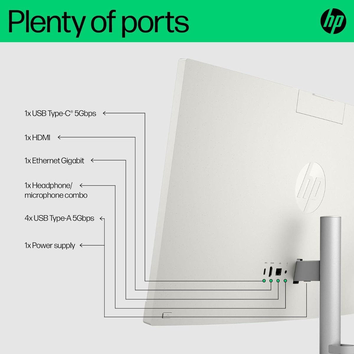 HP 24-cr0059na 23.8" All-in-One PC Intel Core i3 8GB RAM 256GB SSD White