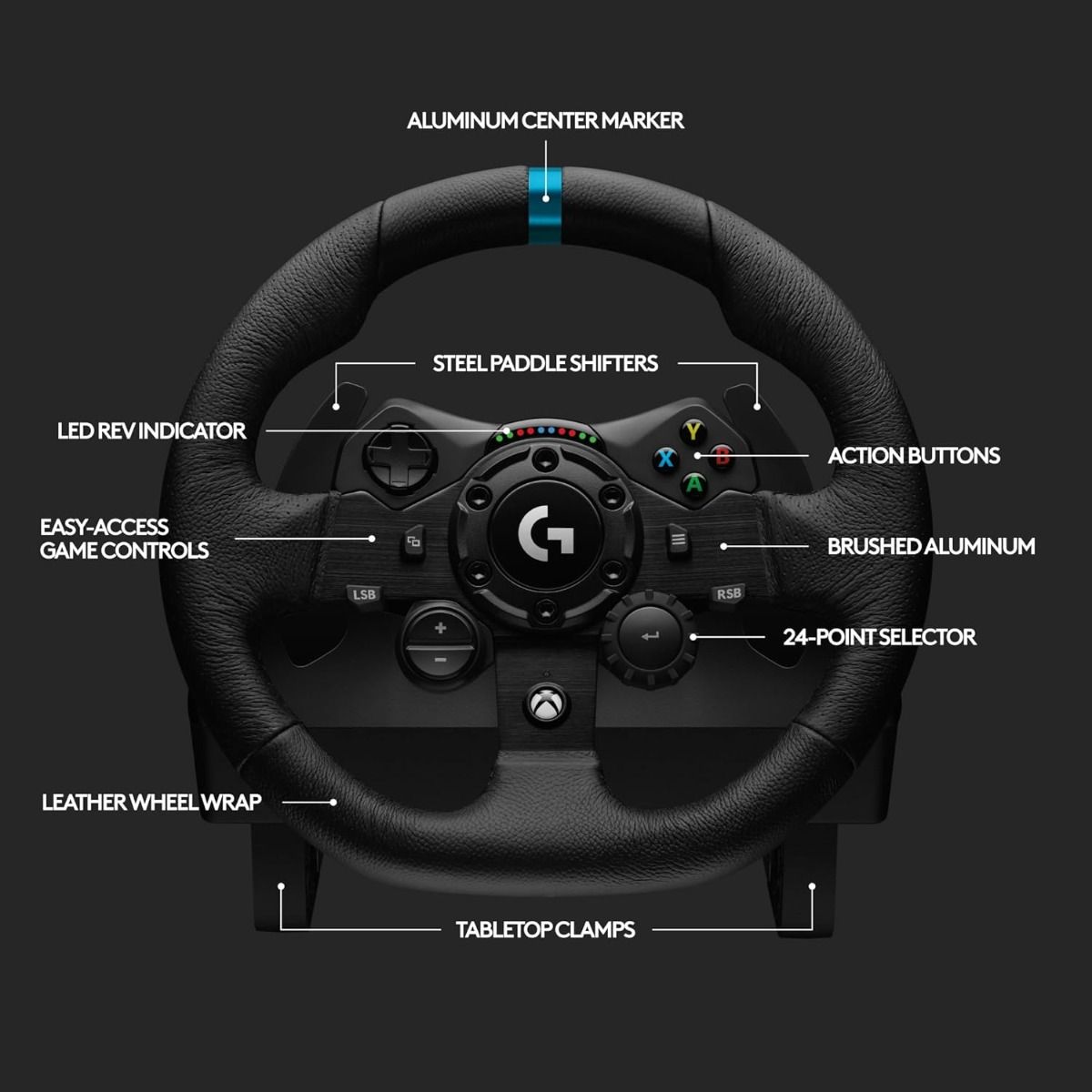 Logitech G923 Racing Wheel and Pedals Dual Clutch Launch TRUEFORCE Force Feedback