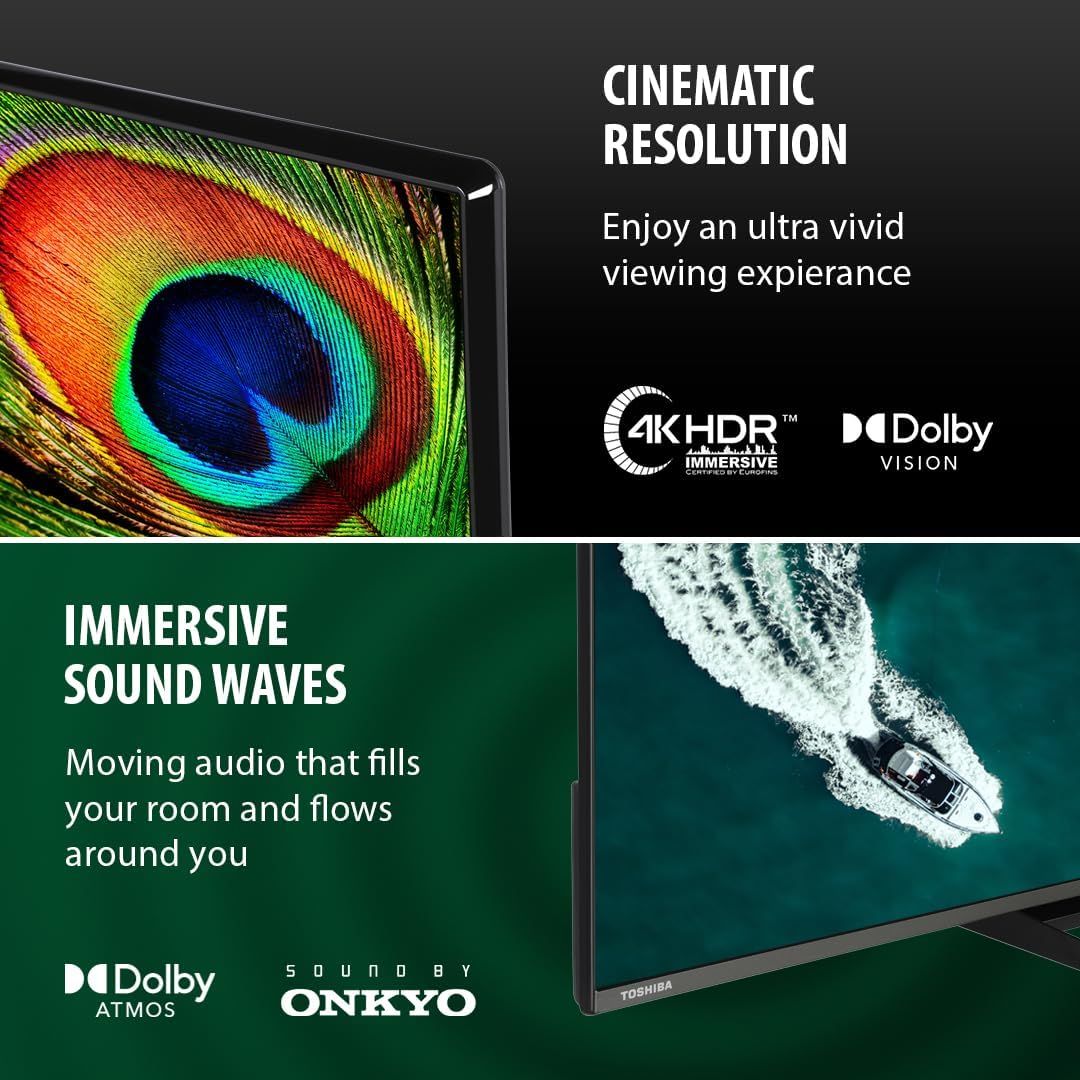 Toshiba Fire TV 65" 4K Ultra HD HDR and Dolby Atmos Support Built In Alexa