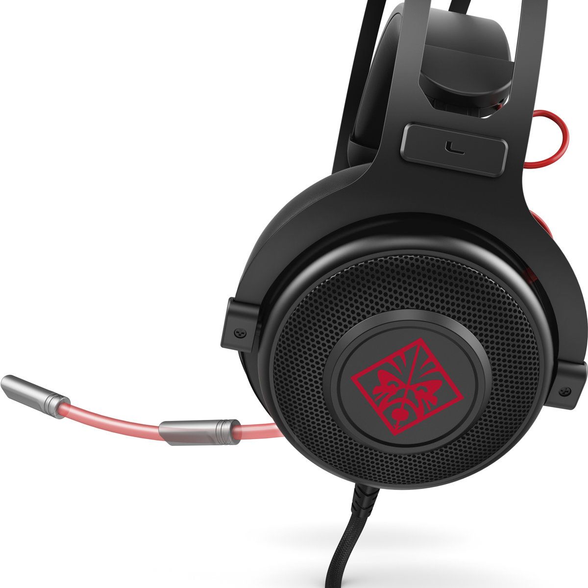HP Omen 800 Black Wired Gaming Headset with Retractable Microphone