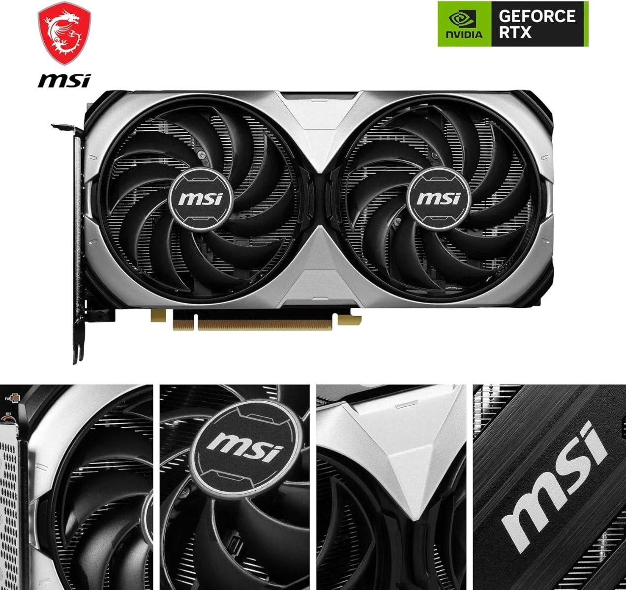 MSI GeForce RTX 4070 Ventus 2X E OC 12GB GDDR6X Graphics Card