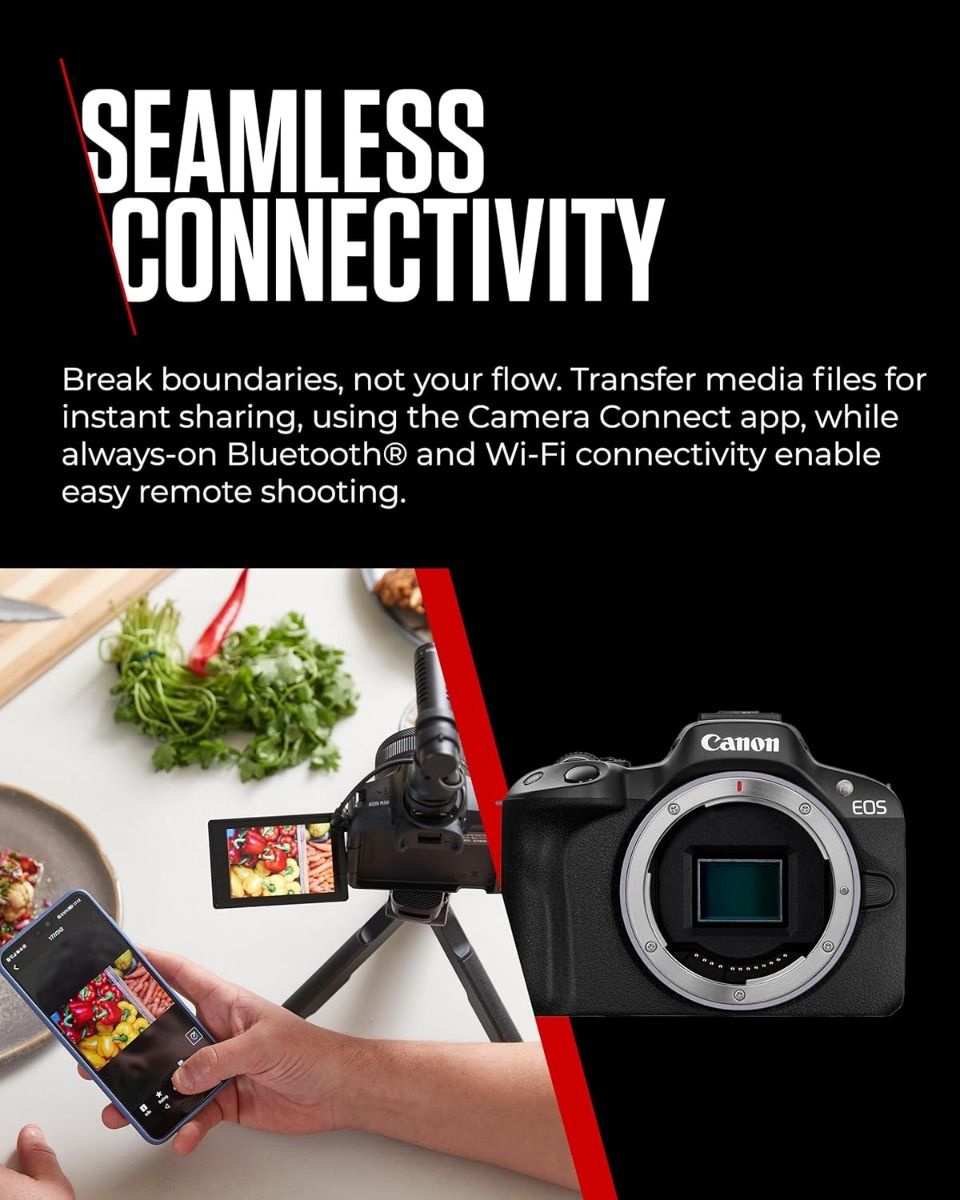 Canon EOS R50 Mirrorless Camera with Content Creator Kit