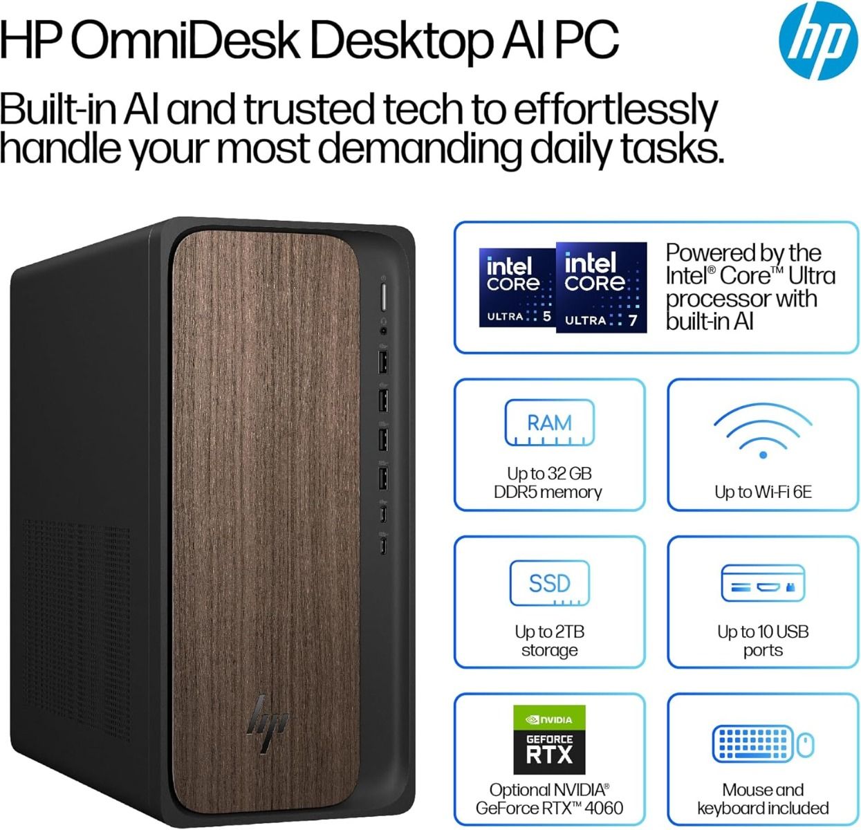 HP OmniDesk AI M03-0003na Desktop PC Intel Ultra 7 265 16GB RAM 1TB SSD