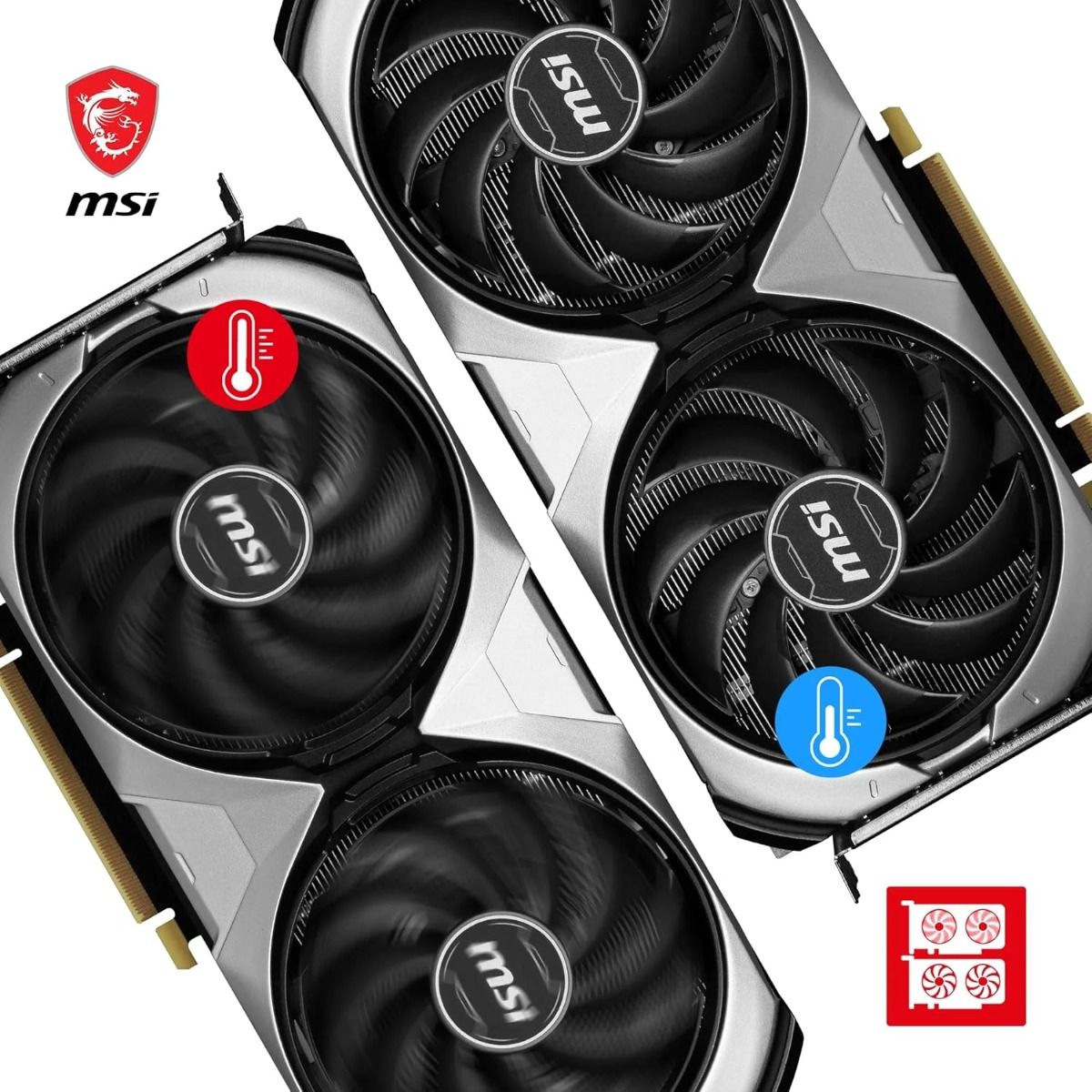 MSI GeForce RTX 4070 Ventus 2X E OC 12GB GDDR6X Graphics Card
