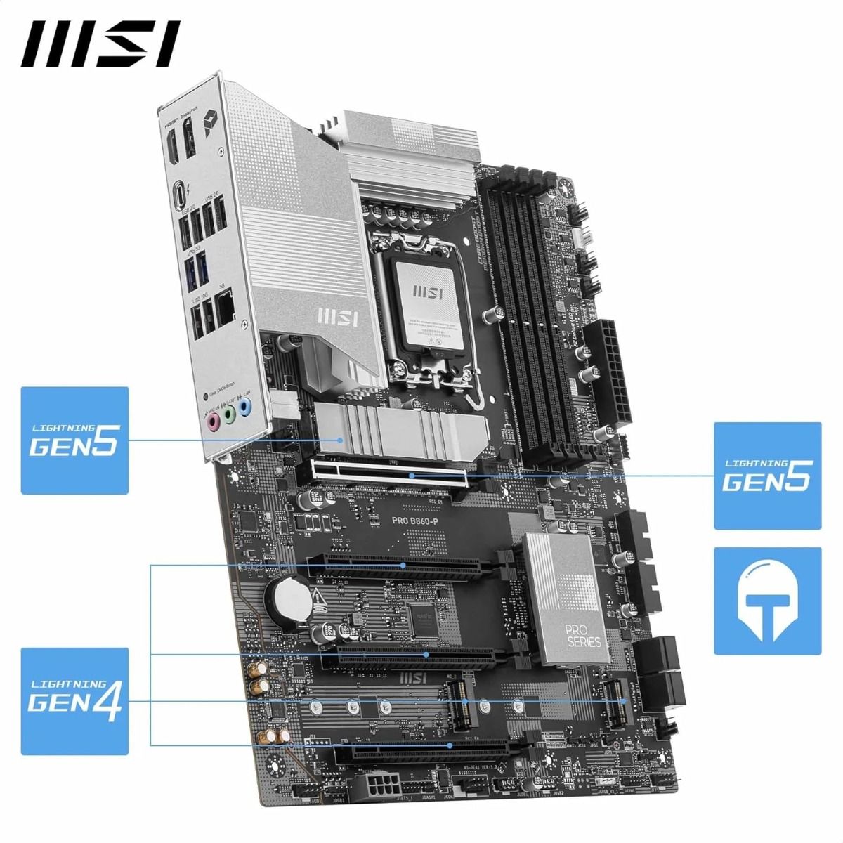 MSI PRO B860-P Motherboard PCIe 5.0 LGA1851 Intel Socket