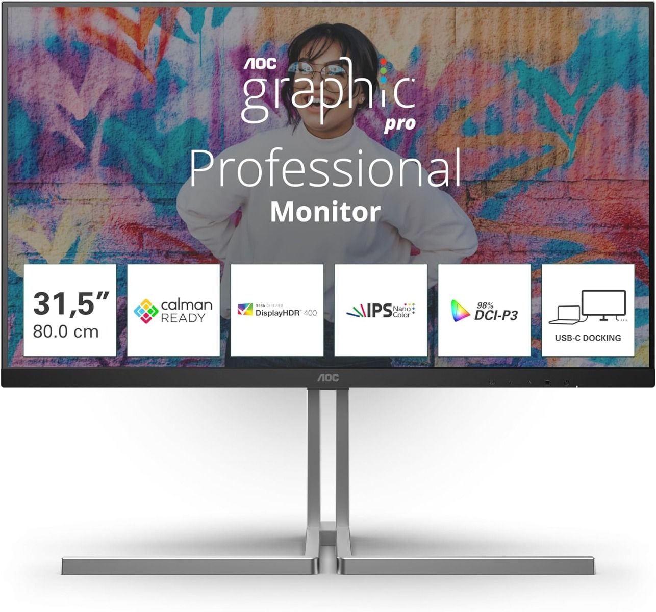 AOC U32U3CV 31.5" 4K Nano IPS Monitor 60Hz 4ms Display HDR400