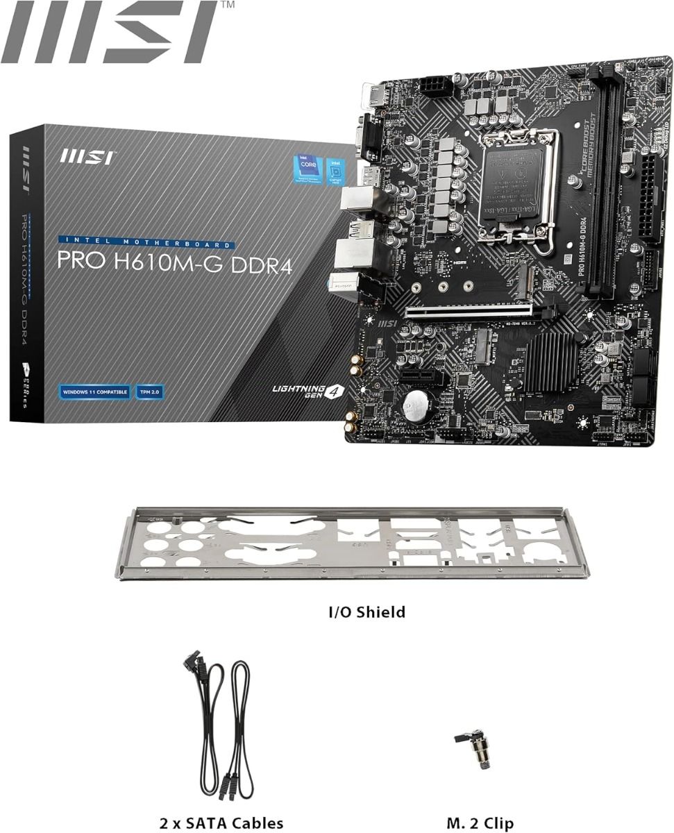 MSI Pro H610M-G Micro ATX Motherboard Processor Socket LGA1700