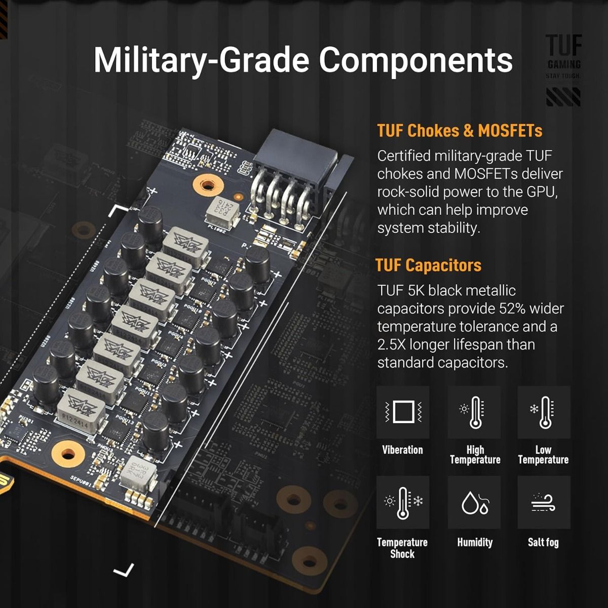 ASUS TUF Gaming Radeon RX 9070 XT OC 16GB GDDR6 Graphics Card 3080MHz