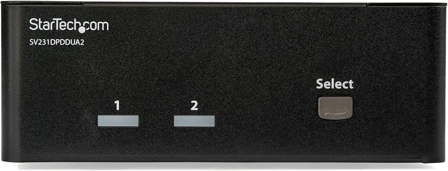 StarTech 2-Port DisplayPort Dual-Monitor KVM Switch 4K 60Hz Shared USB HUB