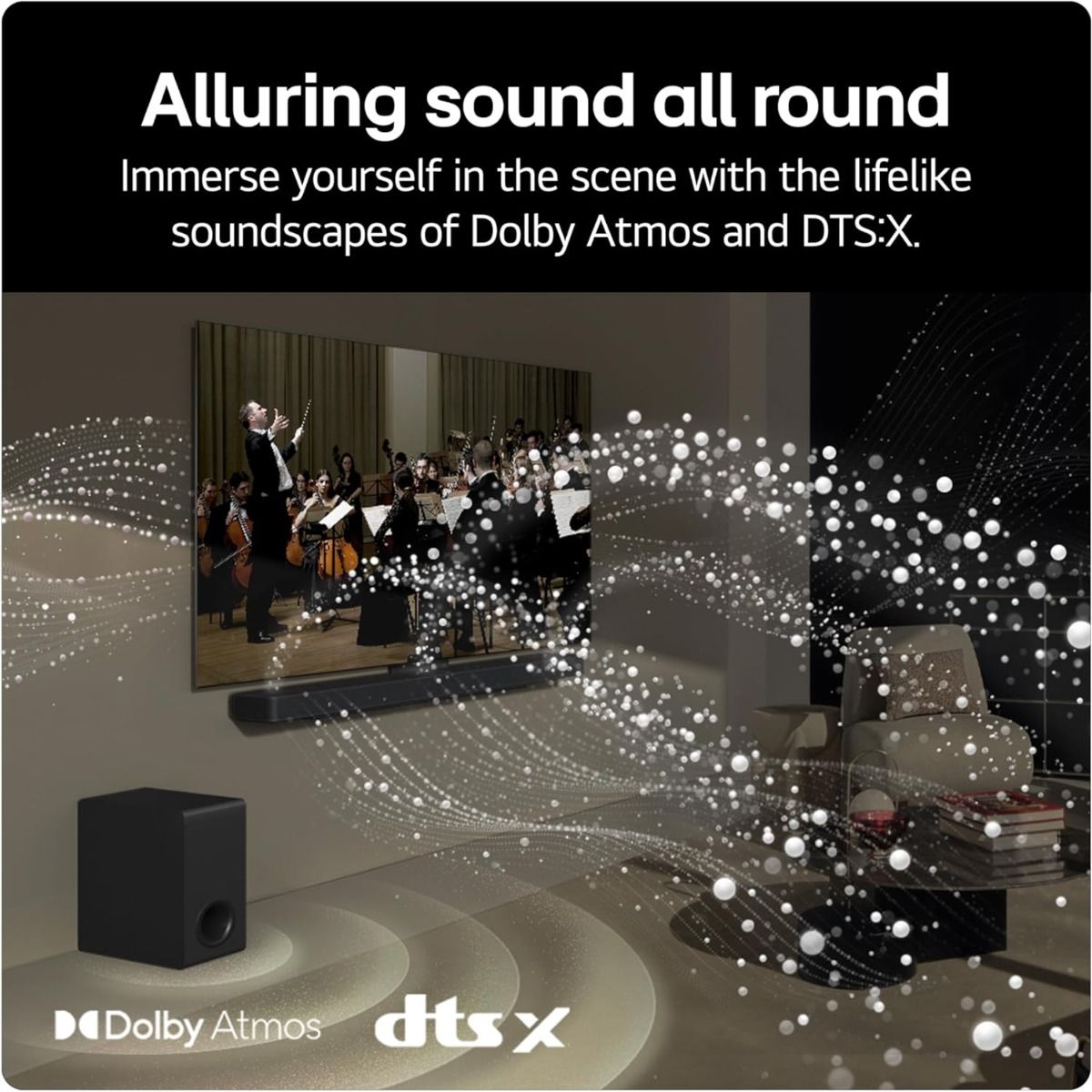 LG US95TR Soundbar with Surround Sound And Rear Speakers Wireless Subwoofer