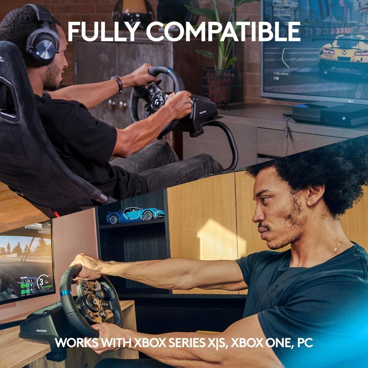 Logitech G923 Racing Wheel and Pedals Dual Clutch Launch TRUEFORCE Force Feedback