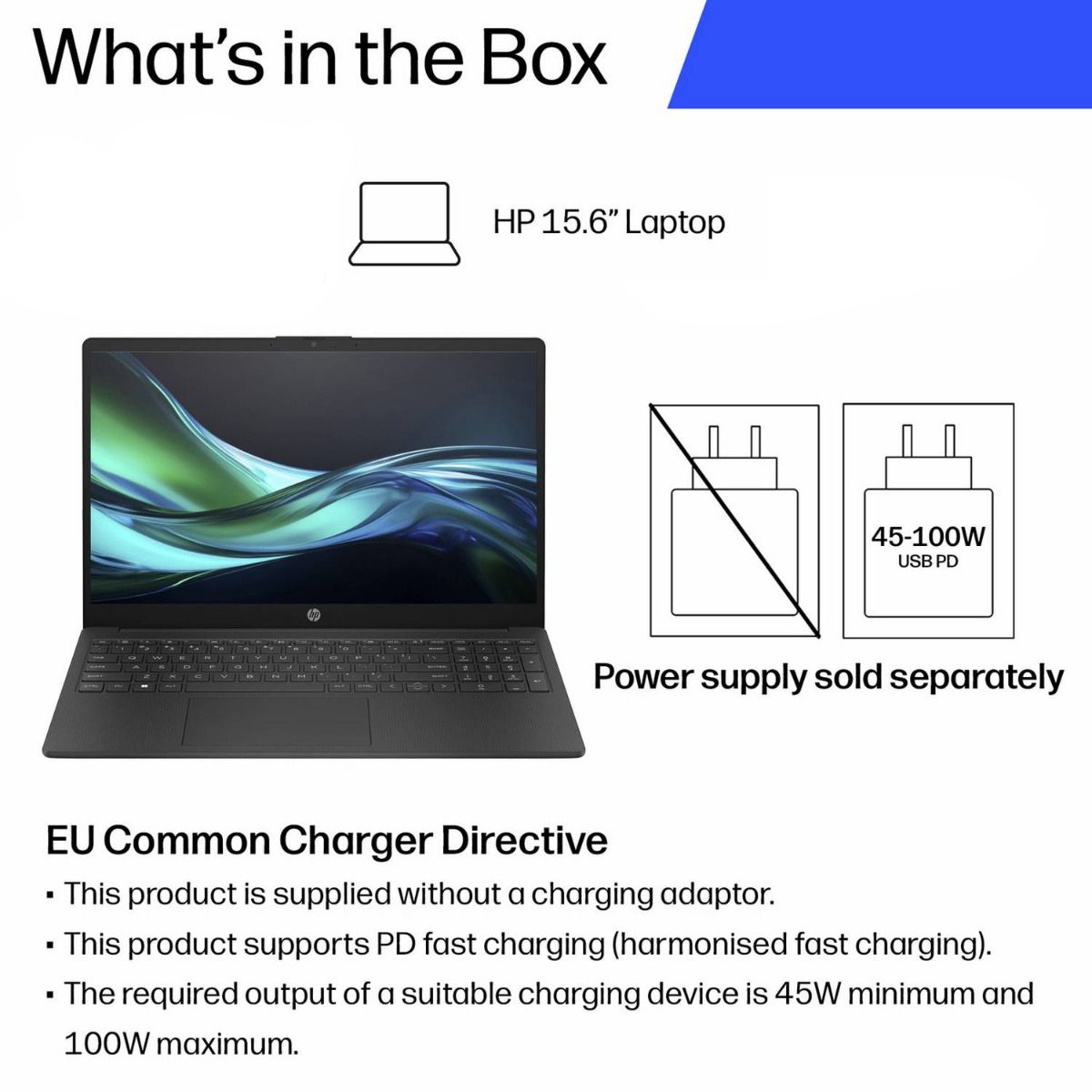 HP 15-fc1002nax 15.6" Ryzen 5 7535HS 8GB RAM 256GB SSD Win 11 Home Jet black