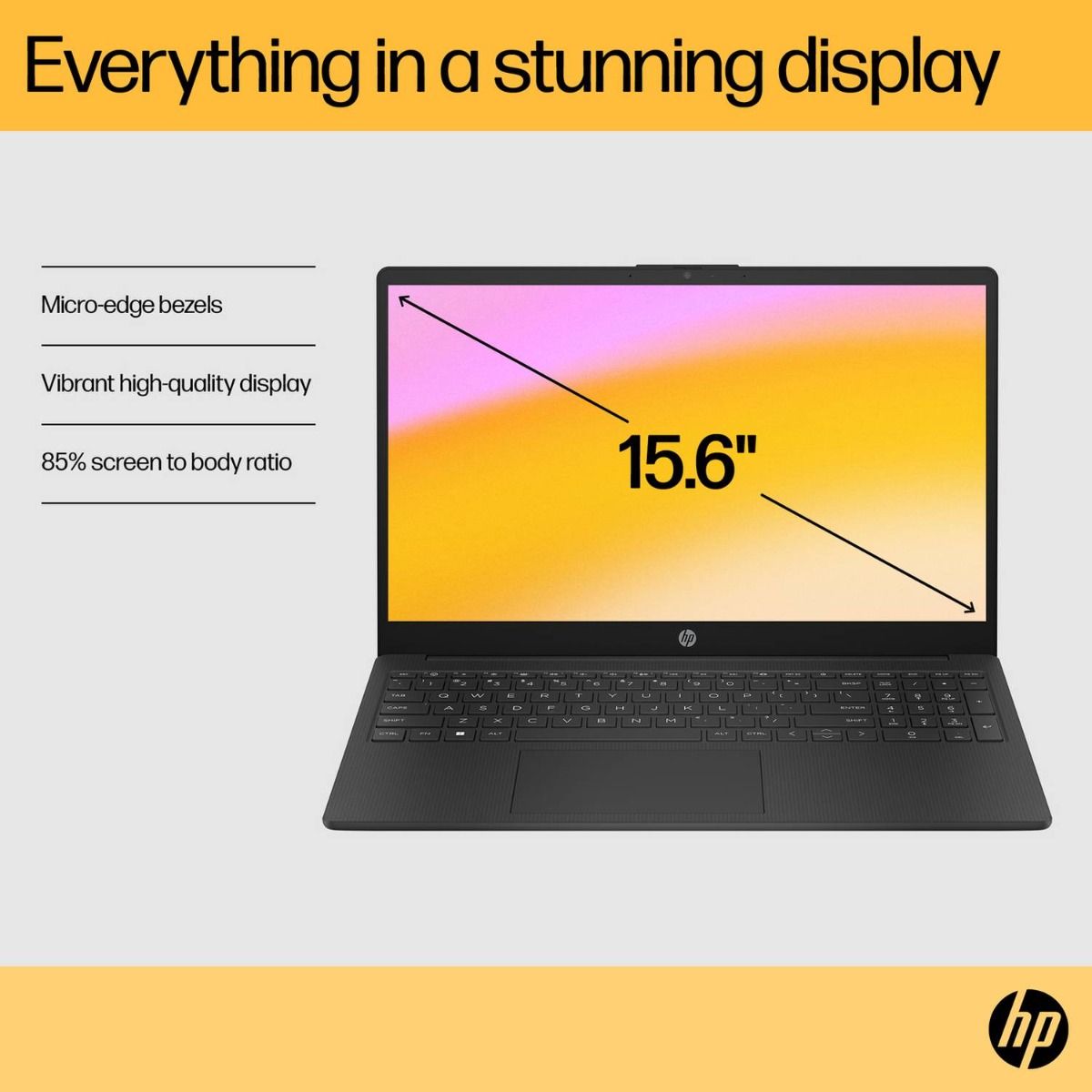 HP 15-fc1002nax 15.6" Ryzen 5 7535HS 8GB RAM 256GB SSD Win 11 Home Jet black