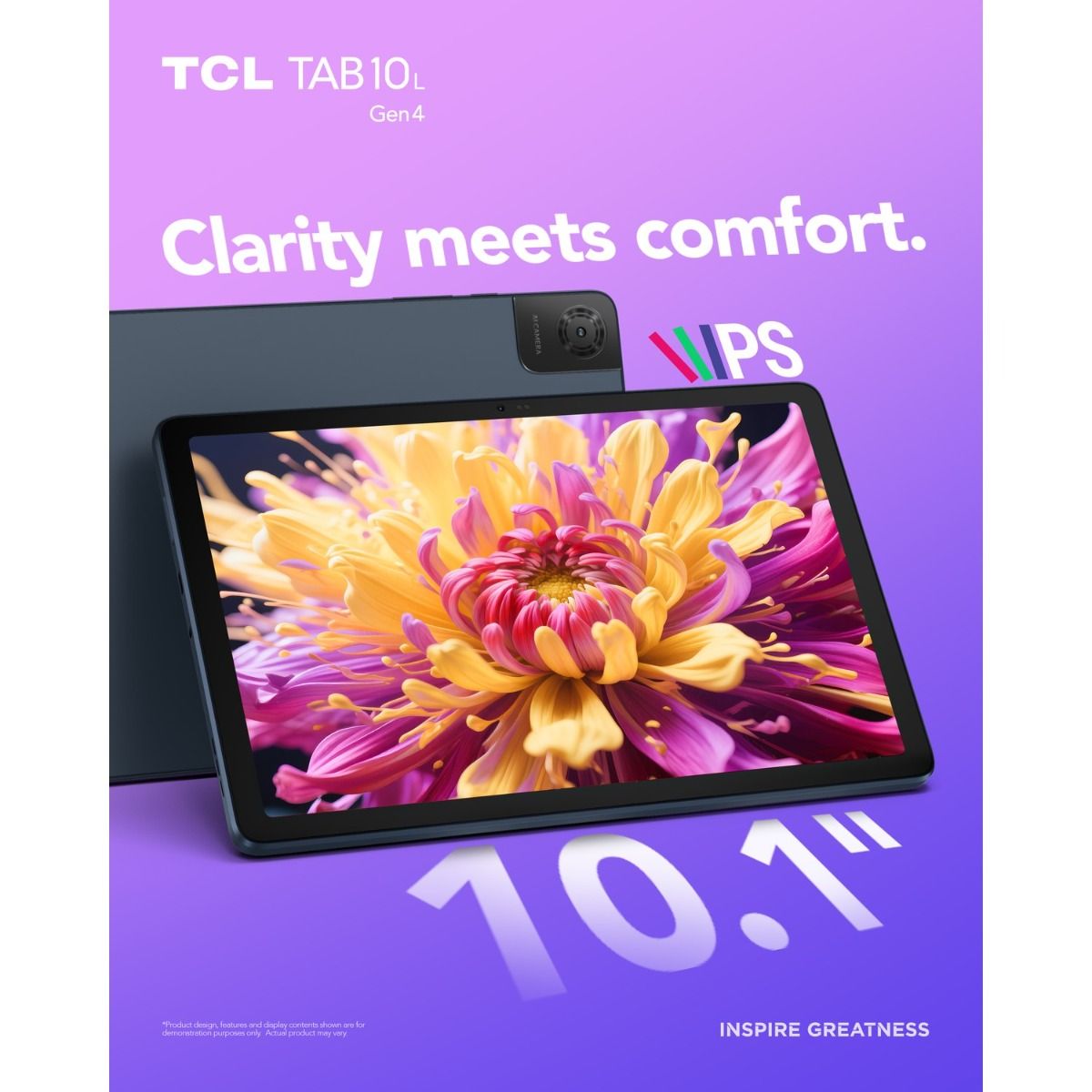 TCL Tab 10L Gen 4 10.1" WXGA Tablet 4GB 64GB Android 15 Grey