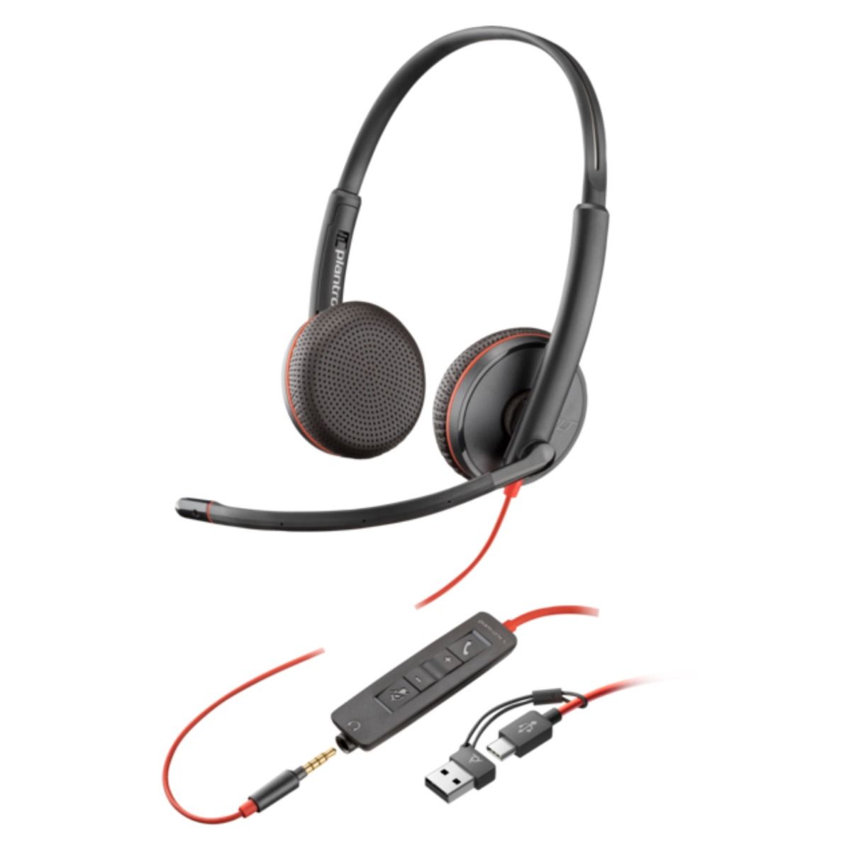 Poly Blackwire 3225 USB-C Headset Inline Controls Windows & Mac Support