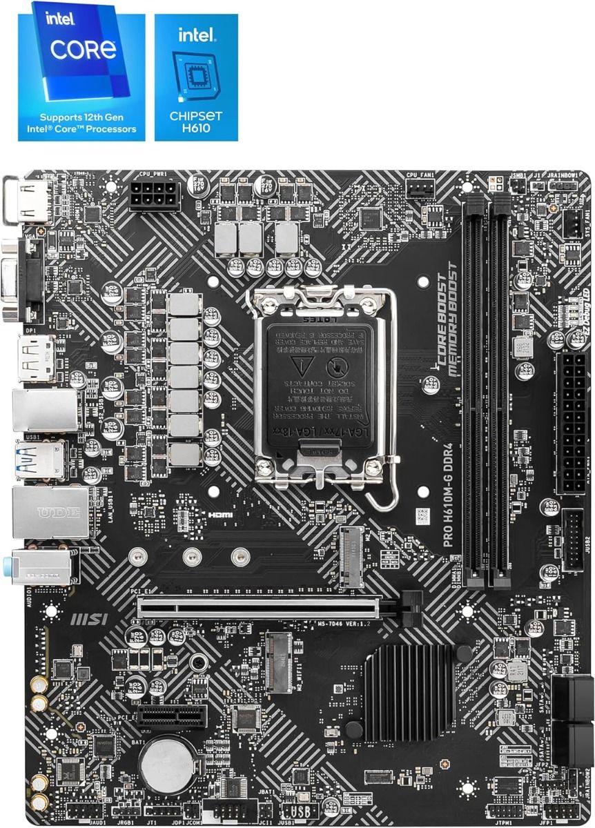 MSI Pro H610M-G Micro ATX Motherboard Processor Socket LGA1700