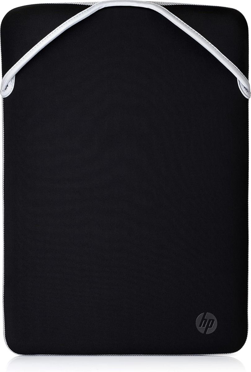 HP 15.6" Reversible Fit Sleeve Case Slim Zip-Free Black & Silver
