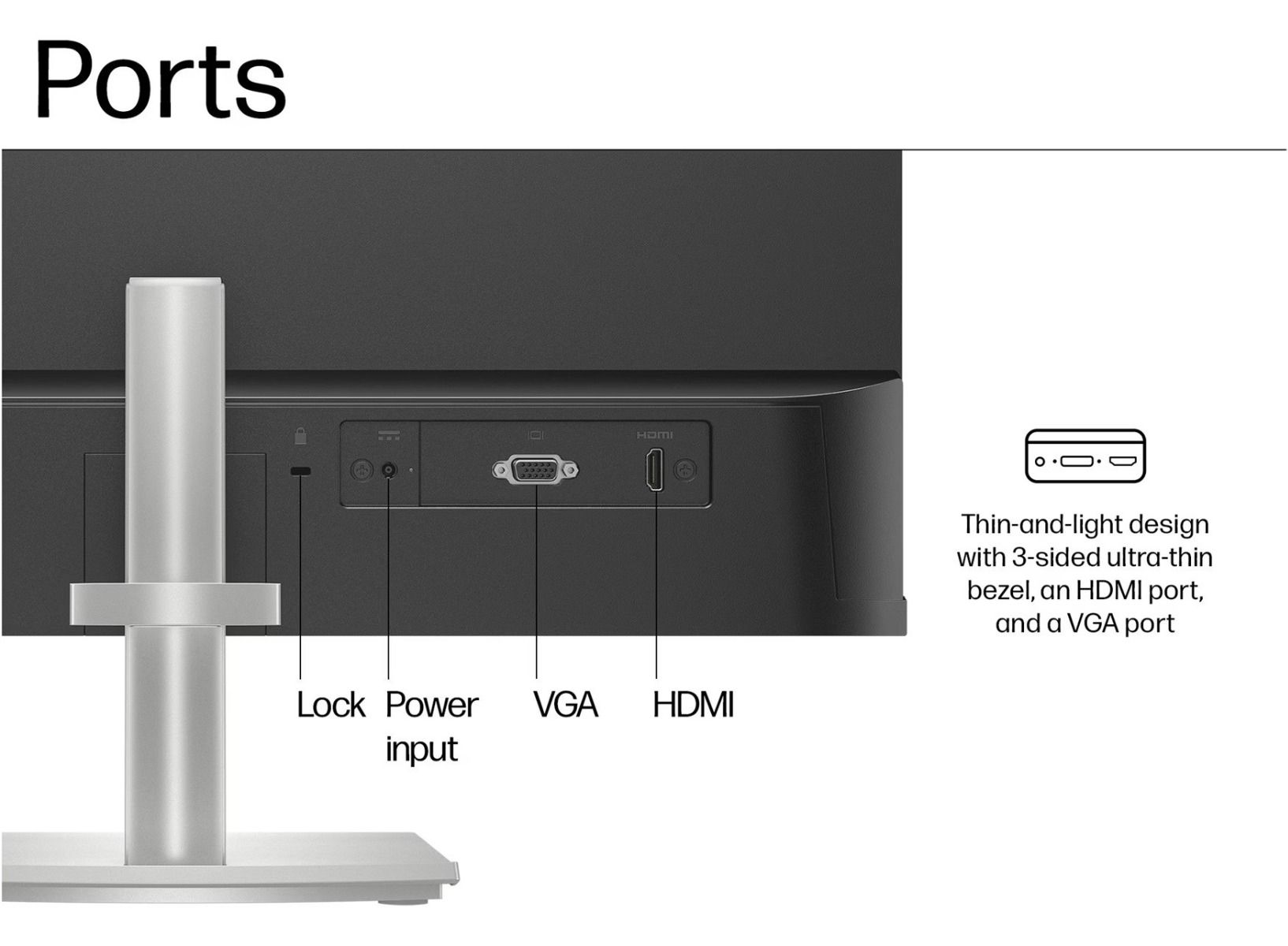 HP Series 5 524sh 23.8" Full HD Monitor 100Hz 3-sided Micro Bezel