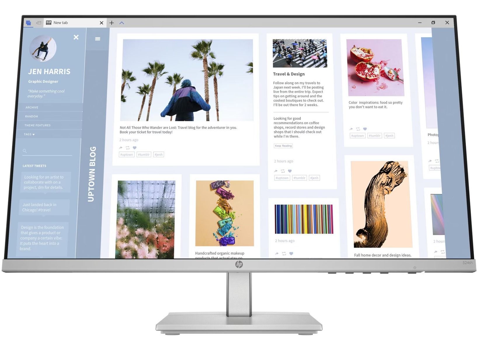 HP Series 5 524sh 23.8" Full HD Monitor 100Hz 3-sided Micro Bezel