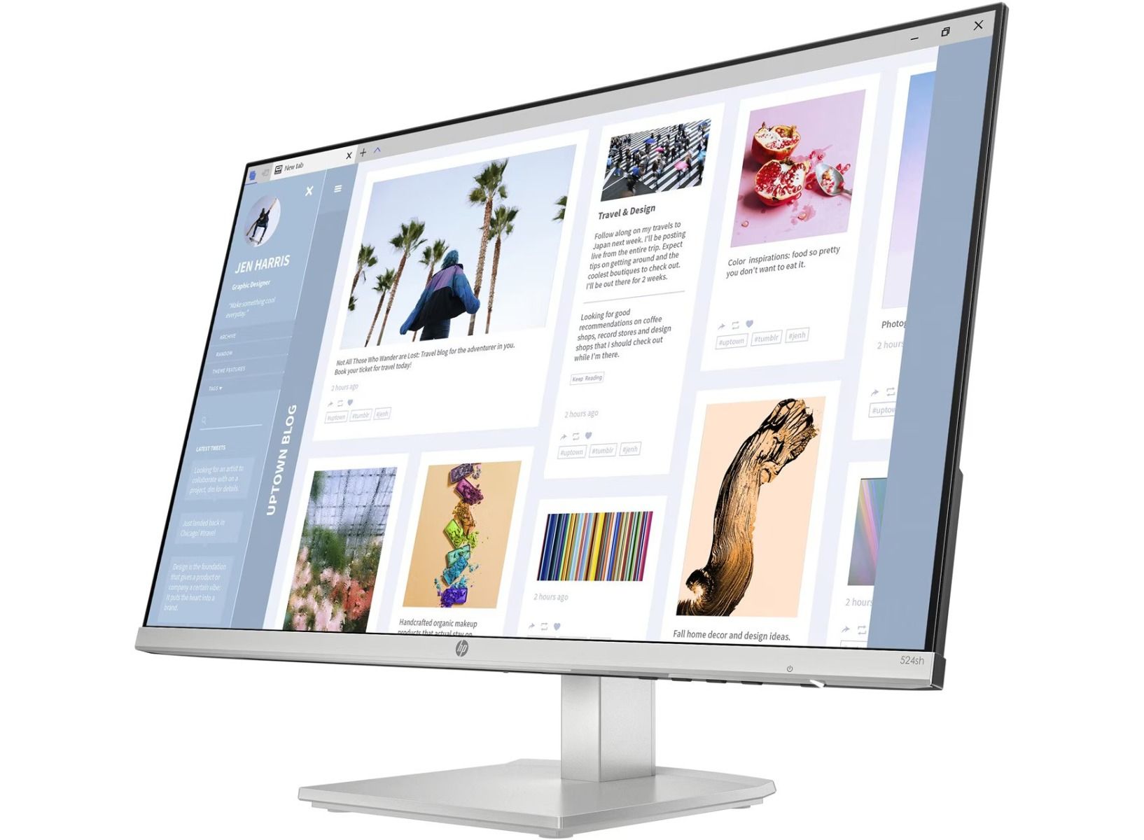 HP Series 5 524sh 23.8" Full HD Monitor 100Hz 3-sided Micro Bezel