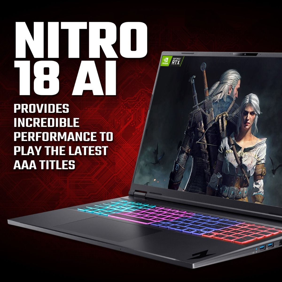 Acer Nitro 18 AI 18" Gaming Laptop AMD Ryzen AI 7 16GB RAM 1TB SSD RTX 5070Ti