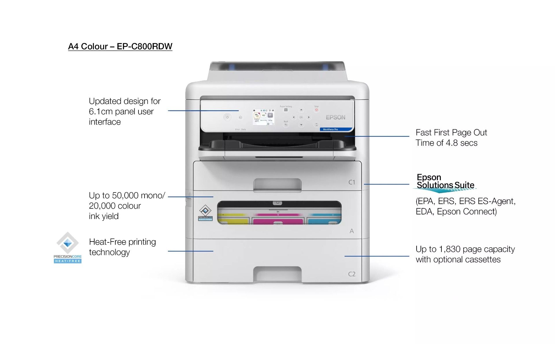 Epson WorkForce Pro Ep-C800RDW High Yield A4 Colour Printer
