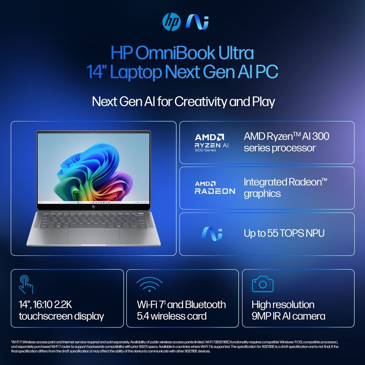 HP OmniBook Ultra 14-fd0001na 14" Ryzen AI 9 365 16GB RAM 1TB SSD Win 11 Home