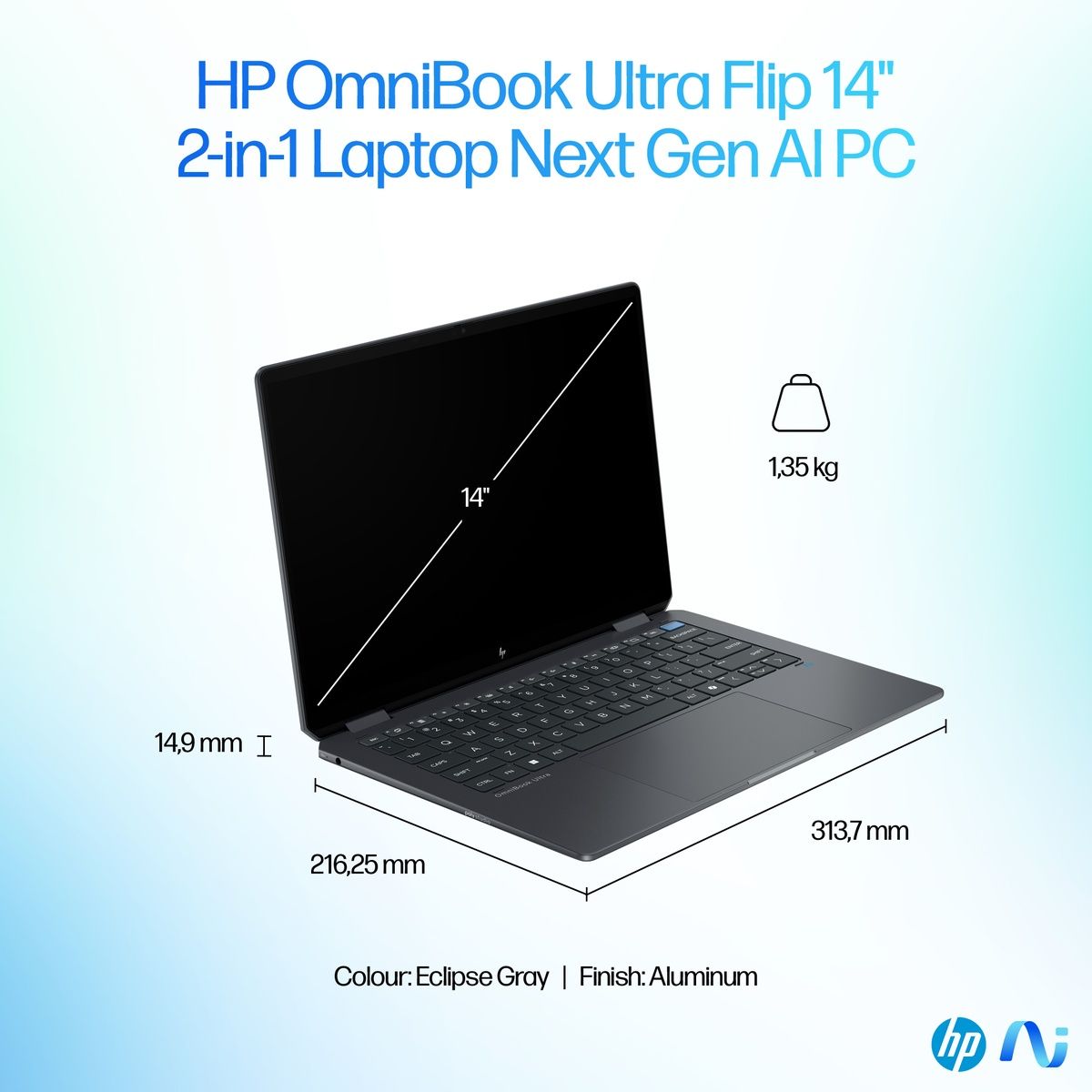 HP OmniBook Ultra Flip 14" Core Ultra 7 256V 16GB RAM 1TB SSD Win 11 Home
