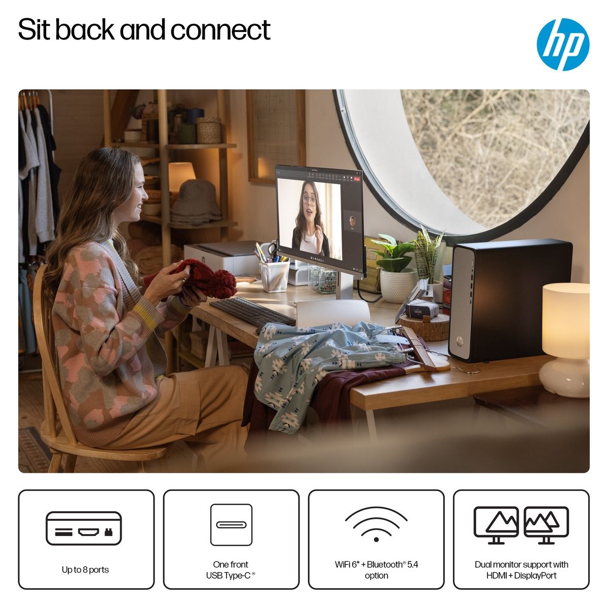 HP OmniDesk S03-0004na Core i3-13100 8GB RAM 256GB SSD Win 11 Home Meteor Silver