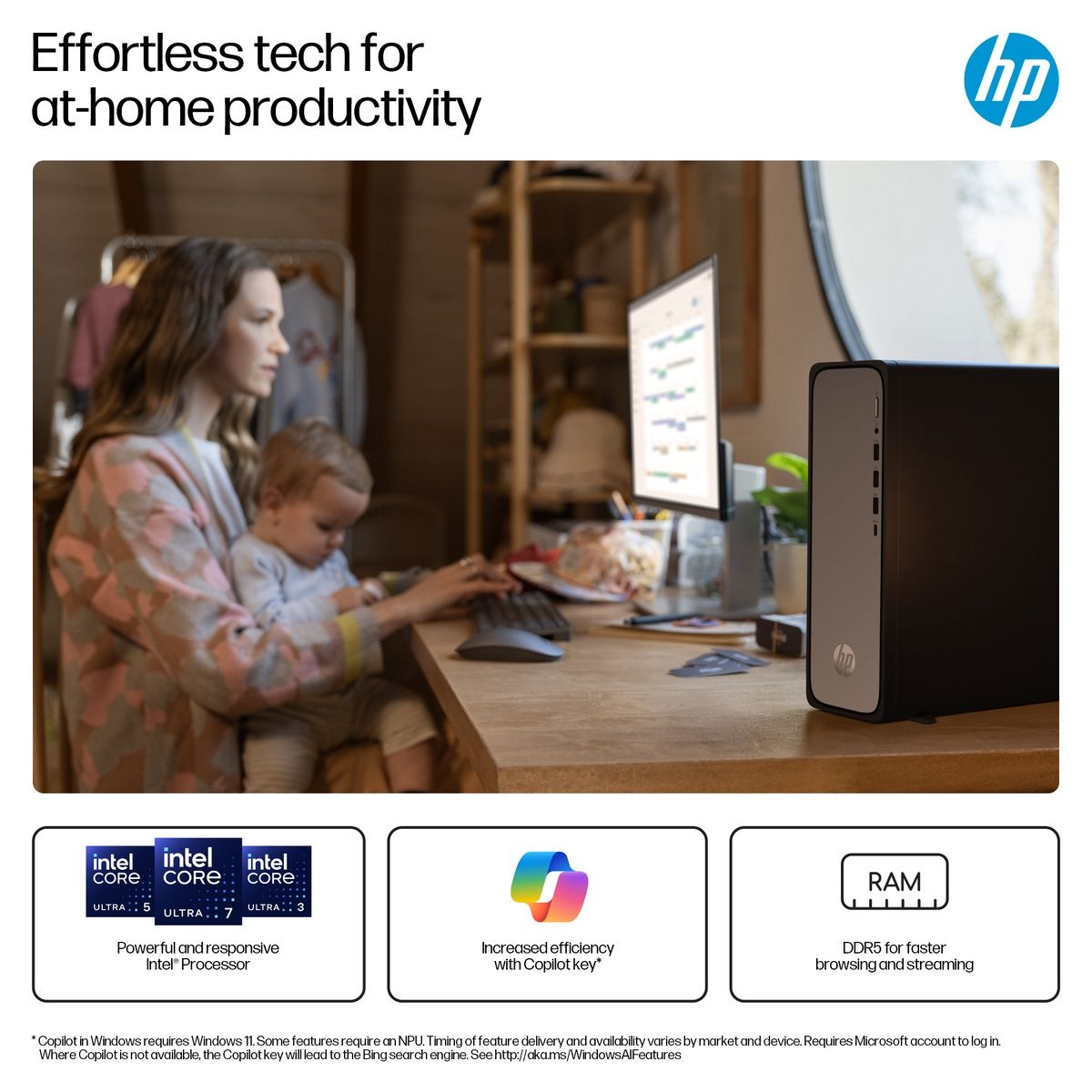 HP OmniDesk S03-0004na Core i3-13100 8GB RAM 256GB SSD Win 11 Home Meteor Silver