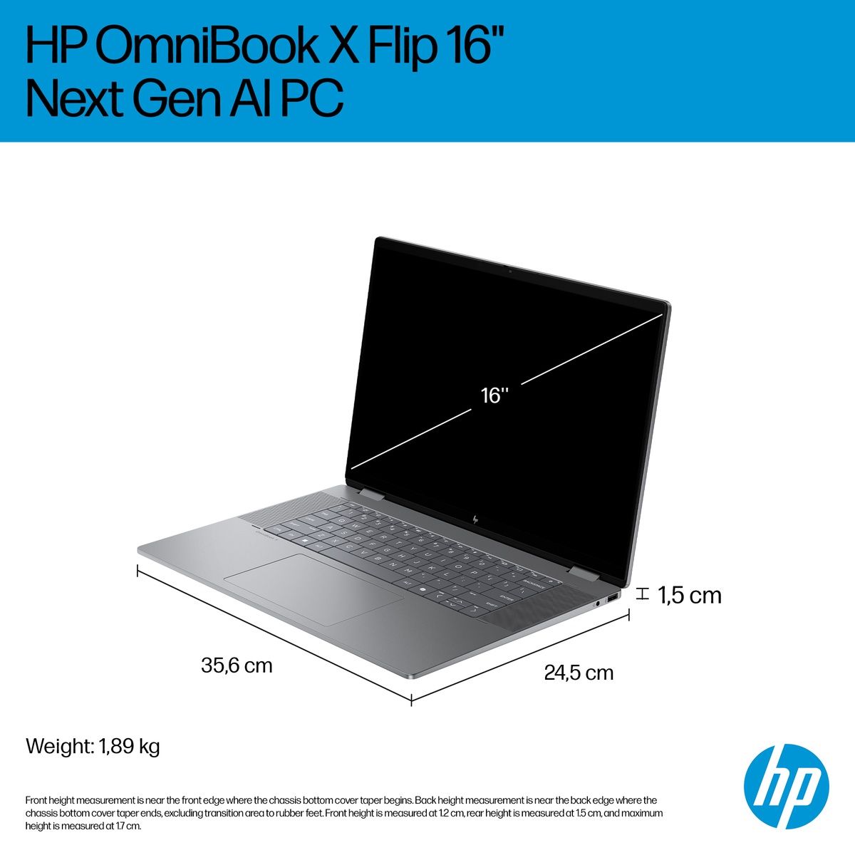 HP OmniBook X Flip 16-ar0004na 16" Ryzen AI 5 340 16GB RAM 512GB SSD Win 11