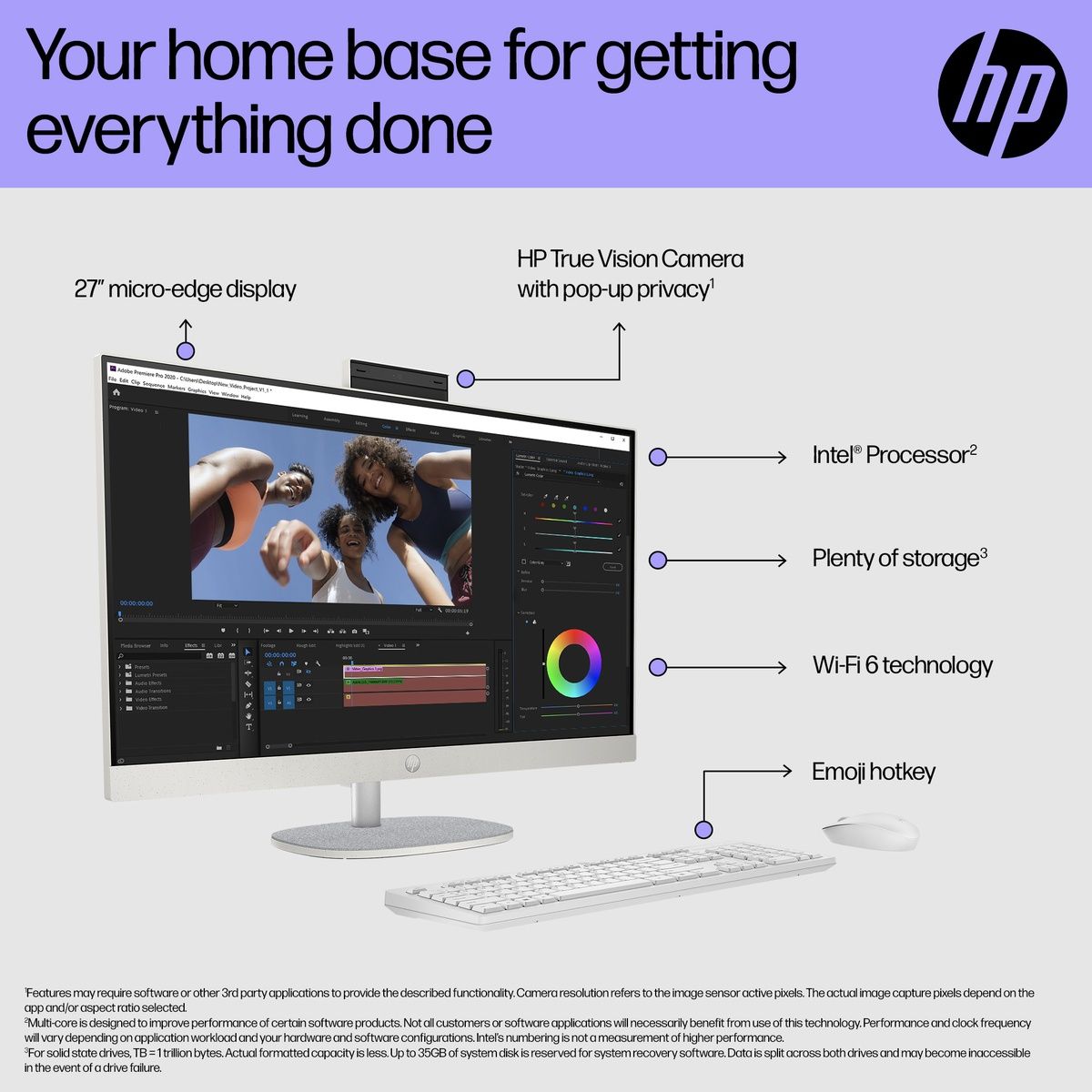 HP 27-cr0048na 27" Screen Core i7-1355U 8GB RAM 1TB SSD Win 11 Home Shell white
