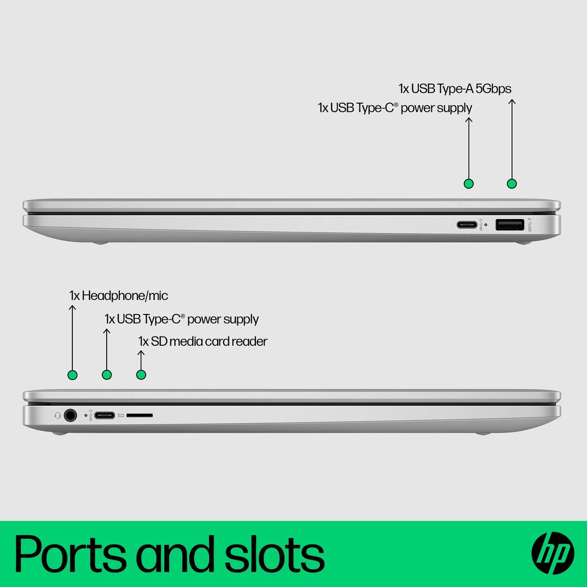 HP Chromebook 15a-nb0503sa 15.6" N100 8GB RAM 128GB SSD ChromeOS Natural silver