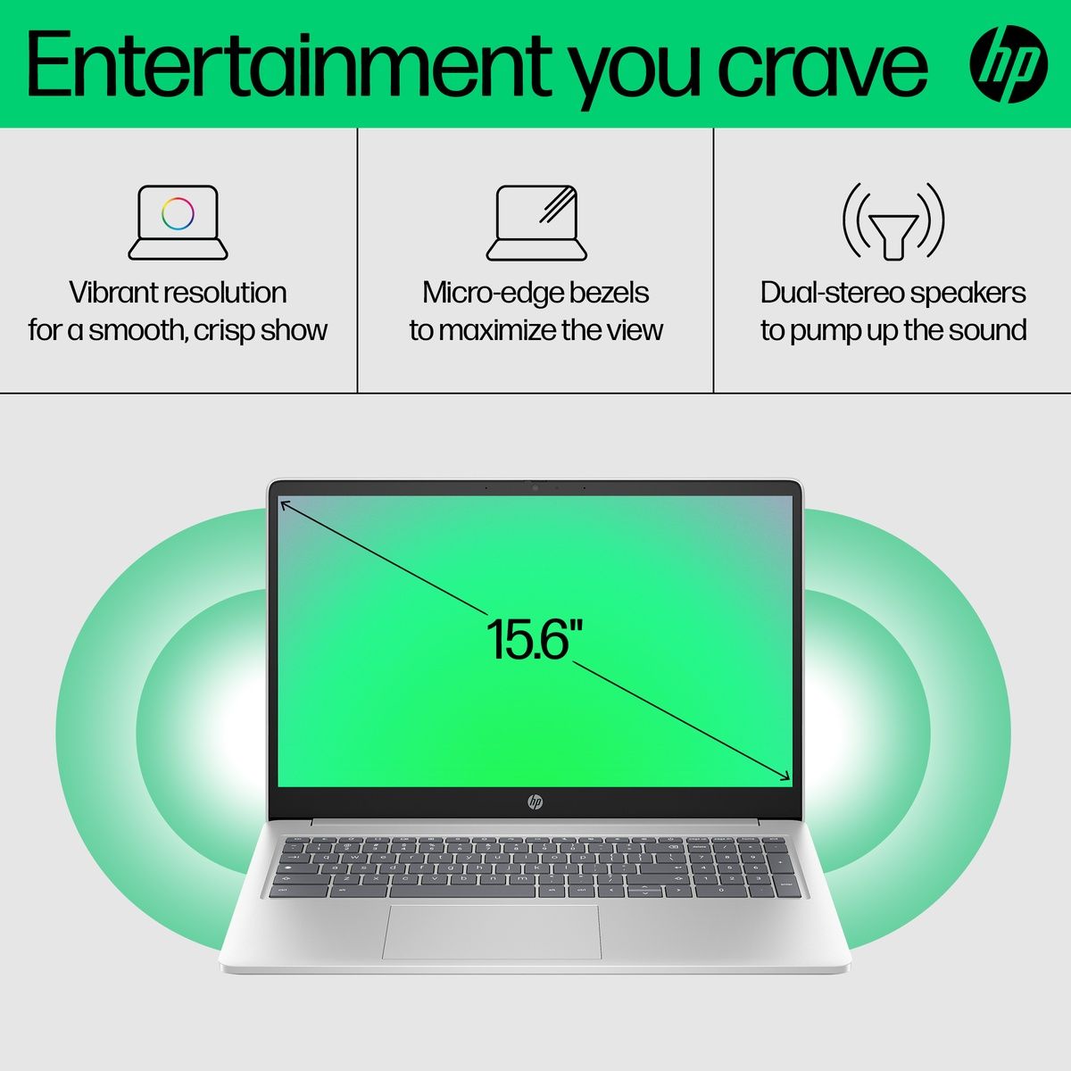 HP Chromebook 15a-nb0503sa 15.6" N100 8GB RAM 128GB SSD ChromeOS Natural silver