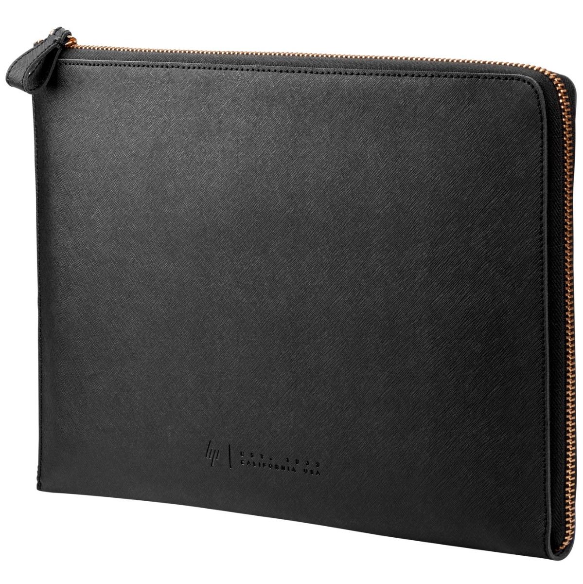 HP Spectre 13.3" Black Leather Laptop Sleeve with Zipper