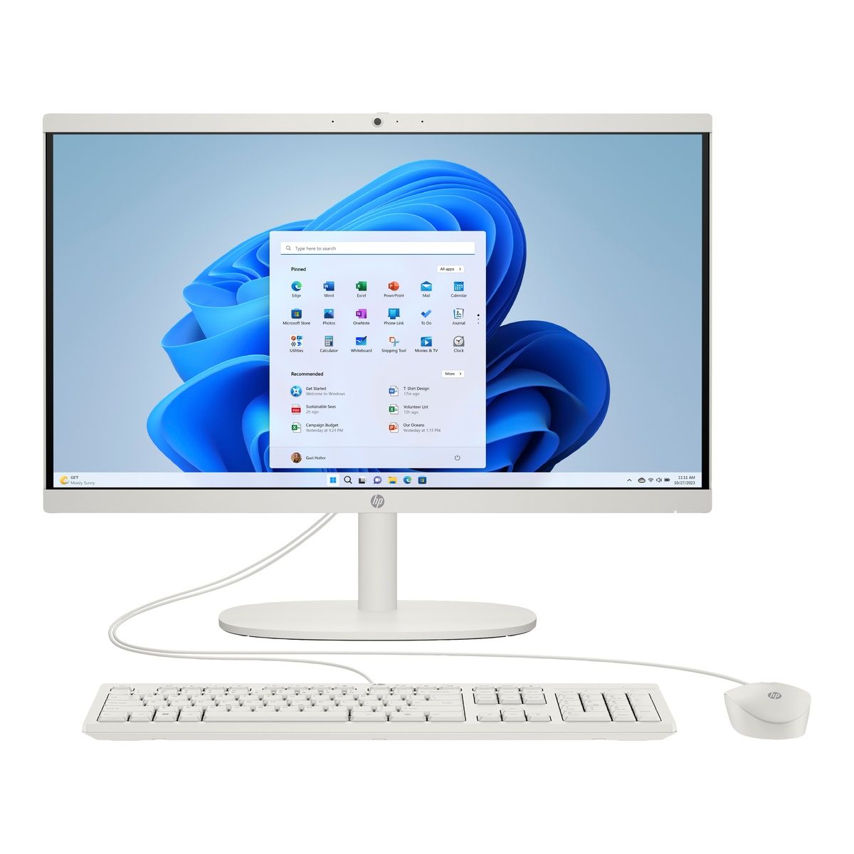 HP 22-dg0015na 21.45" Celeron N100 8GB RAM 128GB SSD Win 11 Home Ceramic white