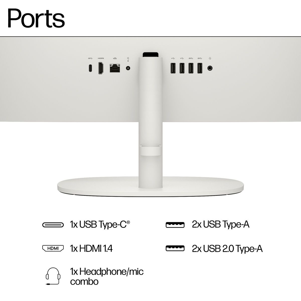 HP 22-dg0015na 21.45" Celeron N100 8GB RAM 128GB SSD Win 11 Home Ceramic white