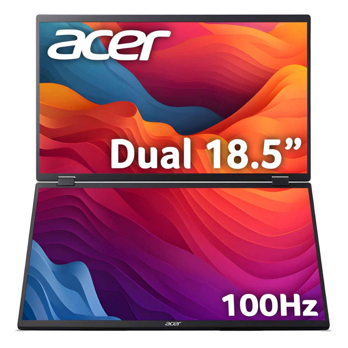 Acer PD3 PD193QE 18.5" Foldable Portable Dual Screen Monitor Full HD 100Hz