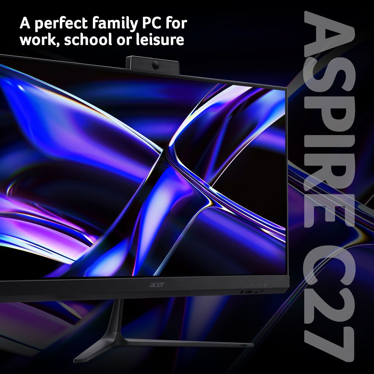 Acer Aspire C27-2G 27" Screen Core 5 120U 8GB RAM 512GB SSD Win 11 Home Black