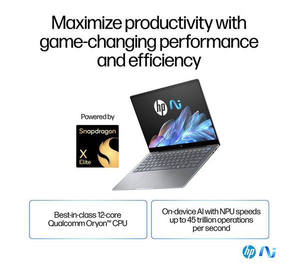 HP Omnibook X 14-fe0501na 14" Touchscreen Laptop Snapdragon X1E 16GB RAM 1TB SSD