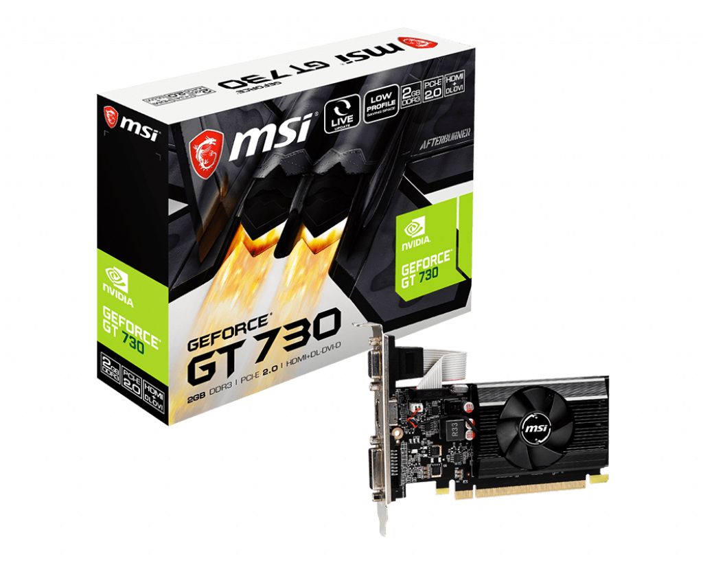 MSI GT 730 Graphics Card 902 MHz 2GB GDDR3 1600MHz HDMI DVI-D VGA