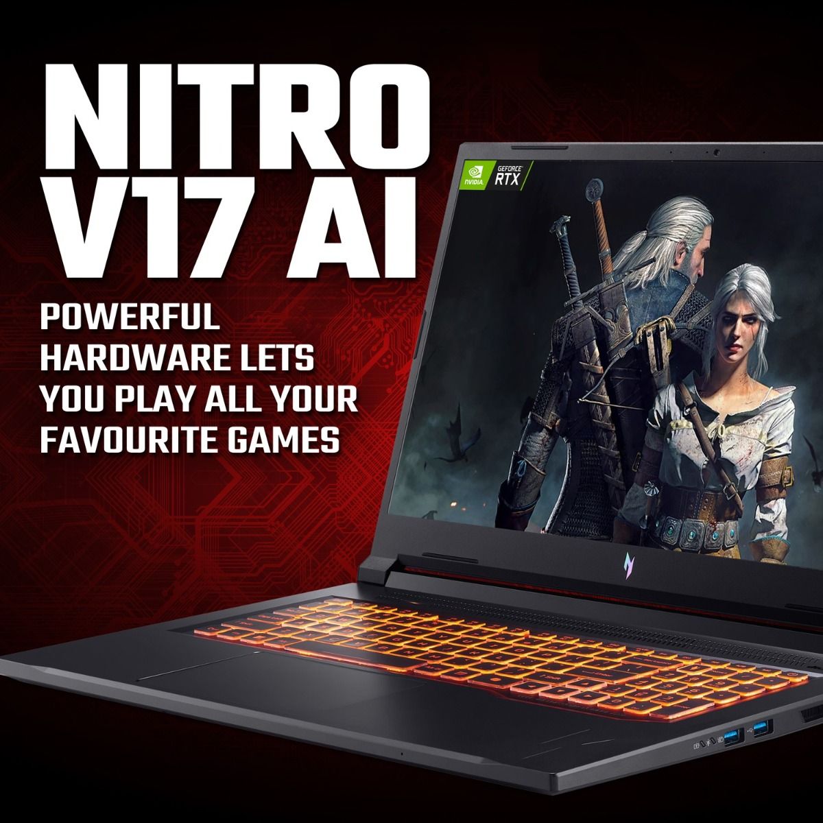 Acer Nitro V17 AI 17.3" Gaming Laptop AMD Ryzen AI 7 16GB RAM 1TB SSD RTX 5070