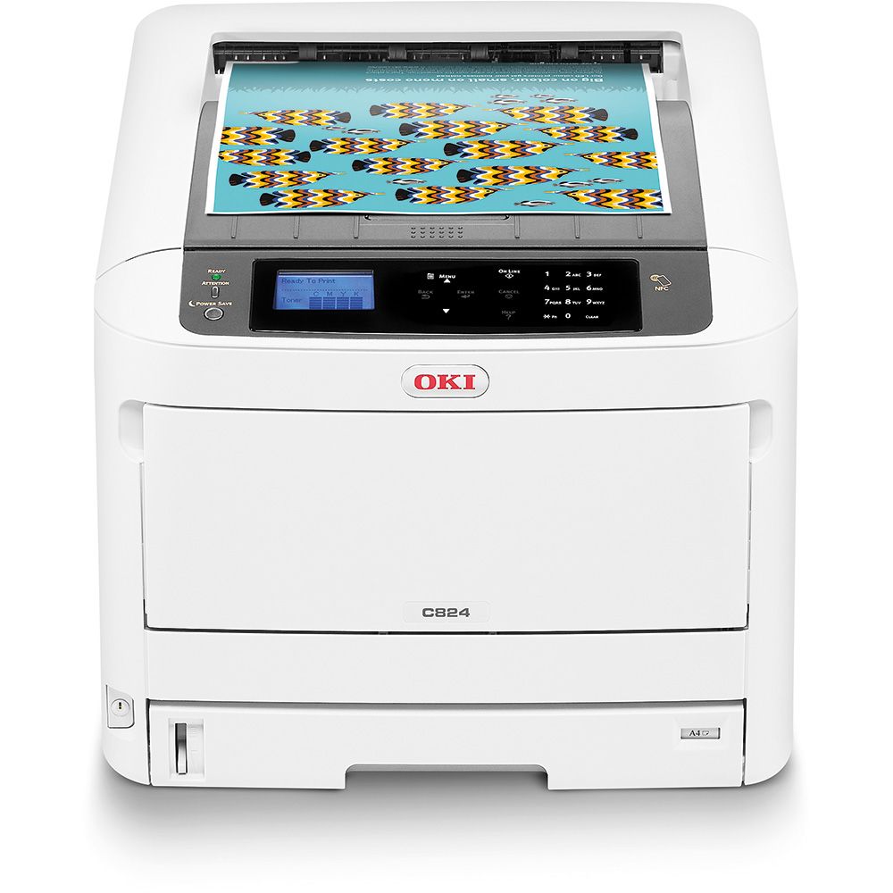 OKI C824dn A3 Colour Laser Printer Auto Double Sided Printing - White
