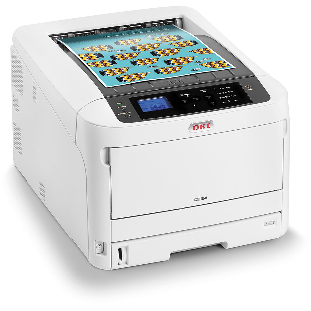 OKI C824dn A3 Colour Laser Printer Auto Double Sided Printing - White